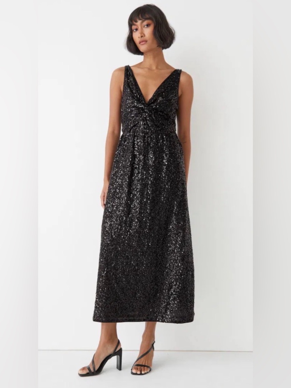 & OTHER STORIES Paris Atelier Strappy Sequin Midi Dress